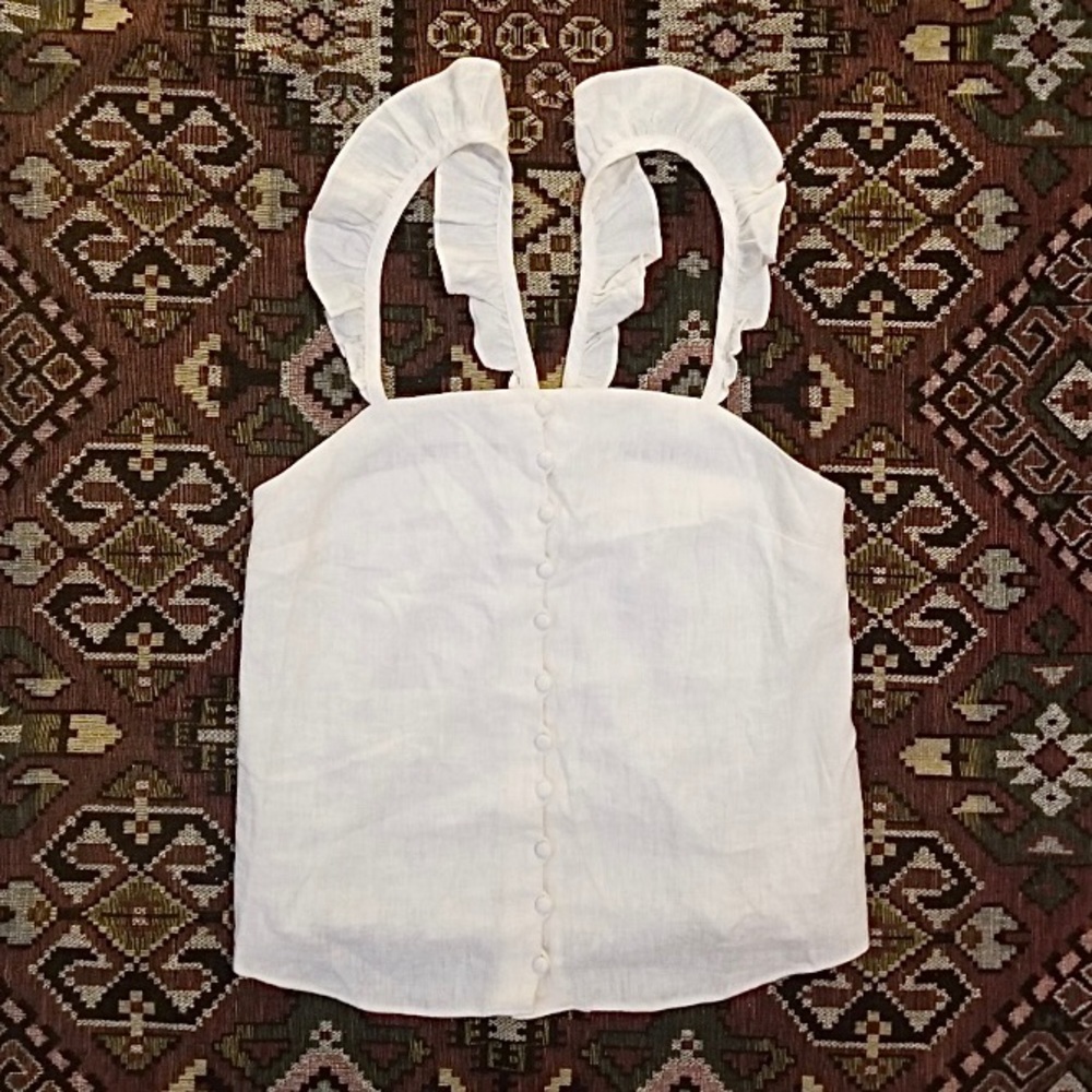 Madewell White Linen Tank